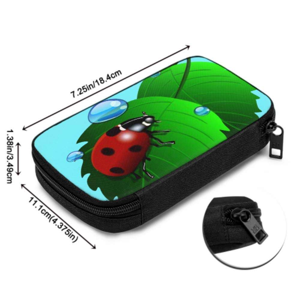 Electronics Accessories Organizer Bag Ladybird On Grass Water Drops Illustration Electronics Organizer Cable Bag Organizer for Musicians Storage Bag of Cases for Cable, Charger, Phone, USB, Sd Card 5