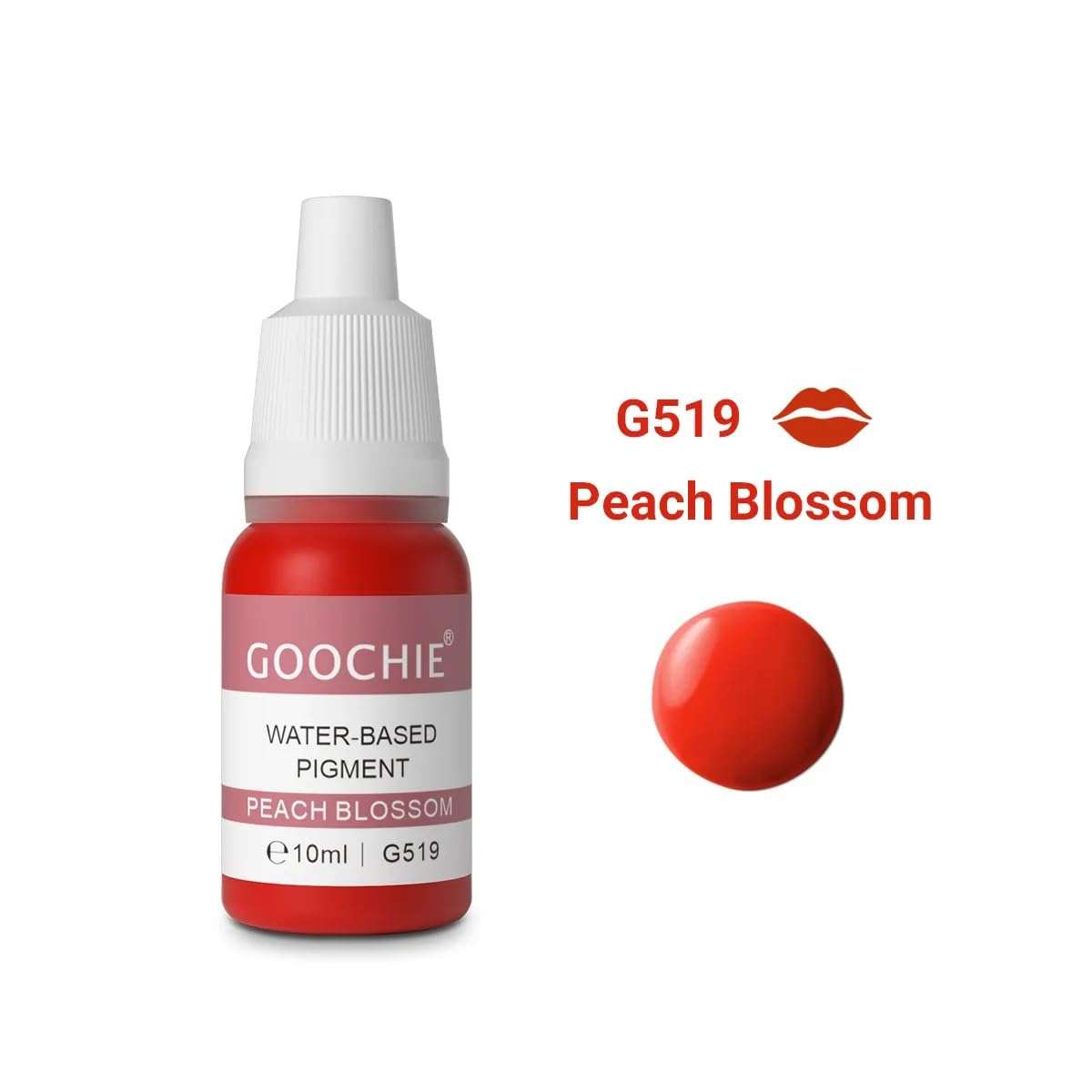 GOOCHIE Peach Blossom Semi-Organic Liquid Water-Based Micro Pigment EU Standard Machine Permanent Makeup Pigment 10ml - G519 3