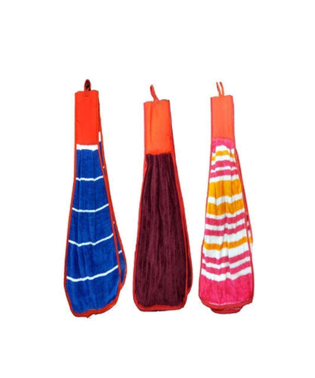 GLEAM Hanging Cotton 3 Pieces Cotton Washbasin Napkin/Hand Towel for Kitchen and Bathroom (Multi-1, 3) 2