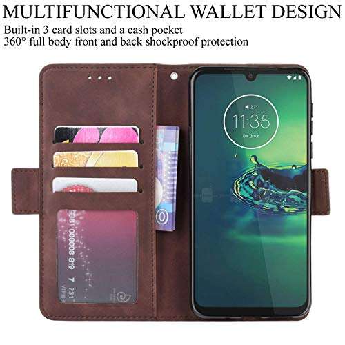 HualuBro Case for Oukitel WP5, Magnetic Full Body Protection Shockproof Flip Leather Wallet Case Cover with Card Slot Holder for Oukitel WP5 2020 Phone Case (Brown) 2