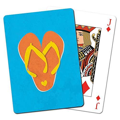 Tree-Free Greetings Deck of Playing Cards, 2.5 x 0.8 x 3.5 Inches, I Heart Flip Flops (CD15249)