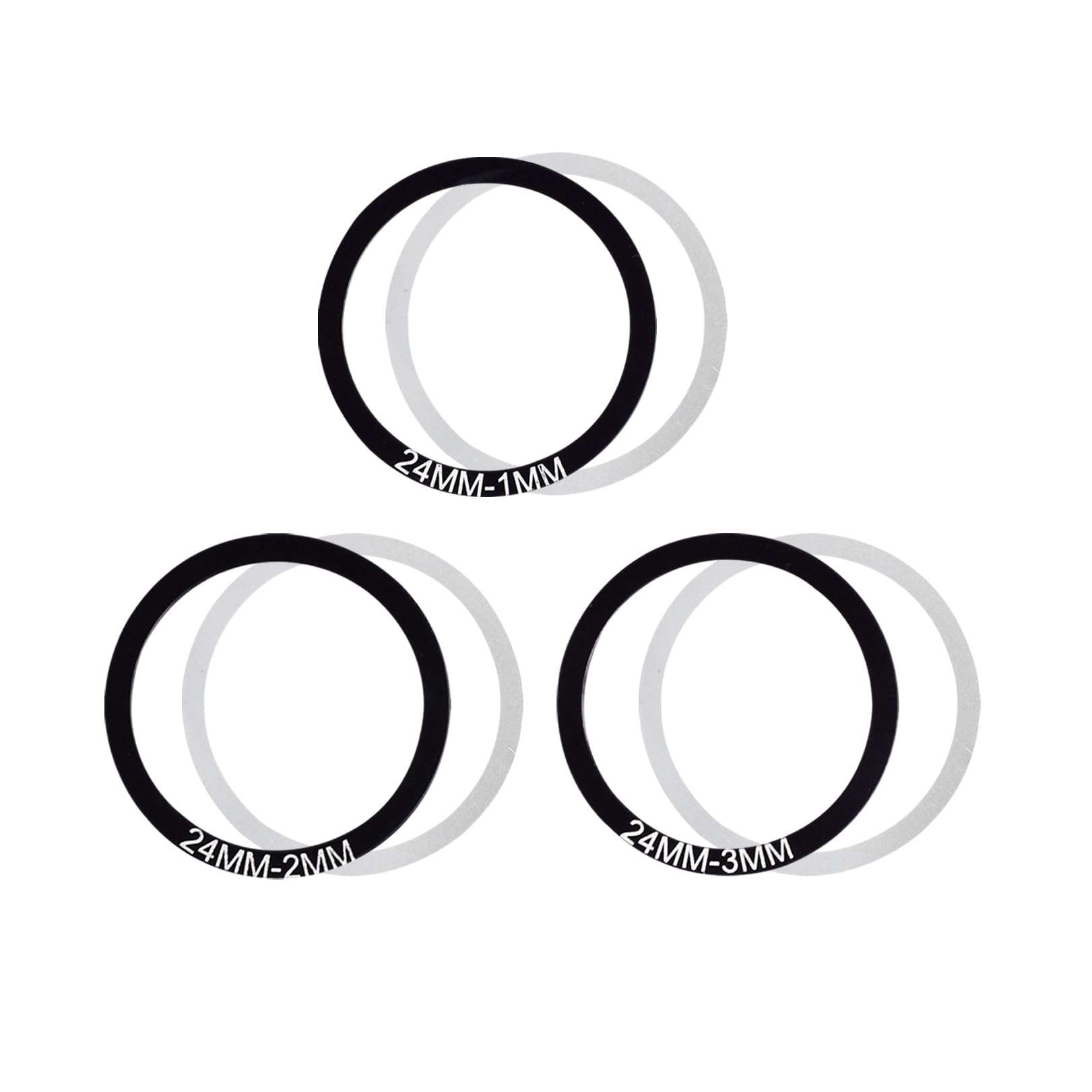 Xmomx 18 pcs Bike Washer Bottom Bracket Crank Washer Gasket Spacer Bicycle Flywheel Hub Dia 24 29 30mm Thk 0.1 0.2 0.3 1 2 3mm 3