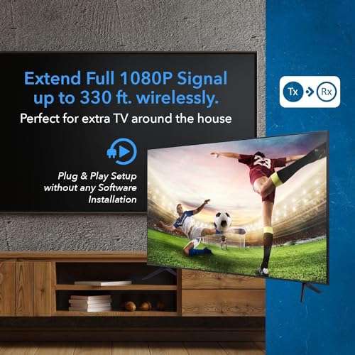 OREI Wireless HDMI Extender - Upto 330 Feet - Long Distant with IR Support - Perfect for Streaming from Laptop, PC, Cable, YouTube, PS4 to HDTV/Projector 4