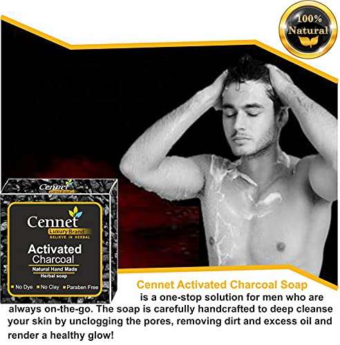 Cennet Activated Charcoal Soap For Women, Deep cleaning & Moisturising Skin & Remove Pimples, Blackheads, Acne Skin care soap.(Set of 2)(2 X 100g) 4