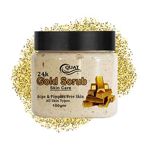 Quat Natural Gold Scrub Revitalizing Skin Whitening Face Scrub for Glowing Skin,Oily,Dry Skin for both Women&Men (100gm) 1