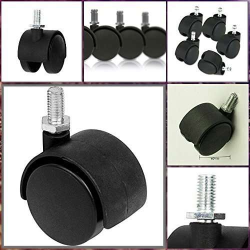 Brezleen Chair Wheel for Universal Standard Size Revolving Chairs Thread Grip Stem, 5 Pieces 1