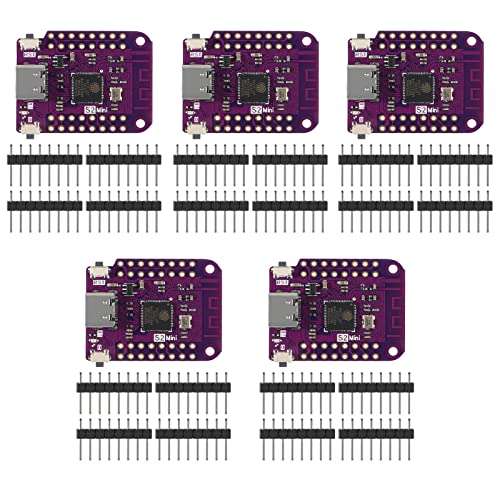 DIANN 5pcs ESP32 S2 Mini V1.0.0 WiFi IOT Board Based ESP32-S2FN4R2 ESP32-S2 4MB Flash 2MB PSRAM MicroPython Type-C USB 1