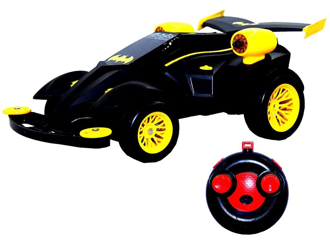 Crizer Remote Control Batman Chariot HIGH Speed Racing RC Toy CAR With Colorful LED Light Effects, Very Stylish Design and Muscular Looks, Plastic Stunt Car RC Off Road Crawler Racing Car Toy For Kids 3