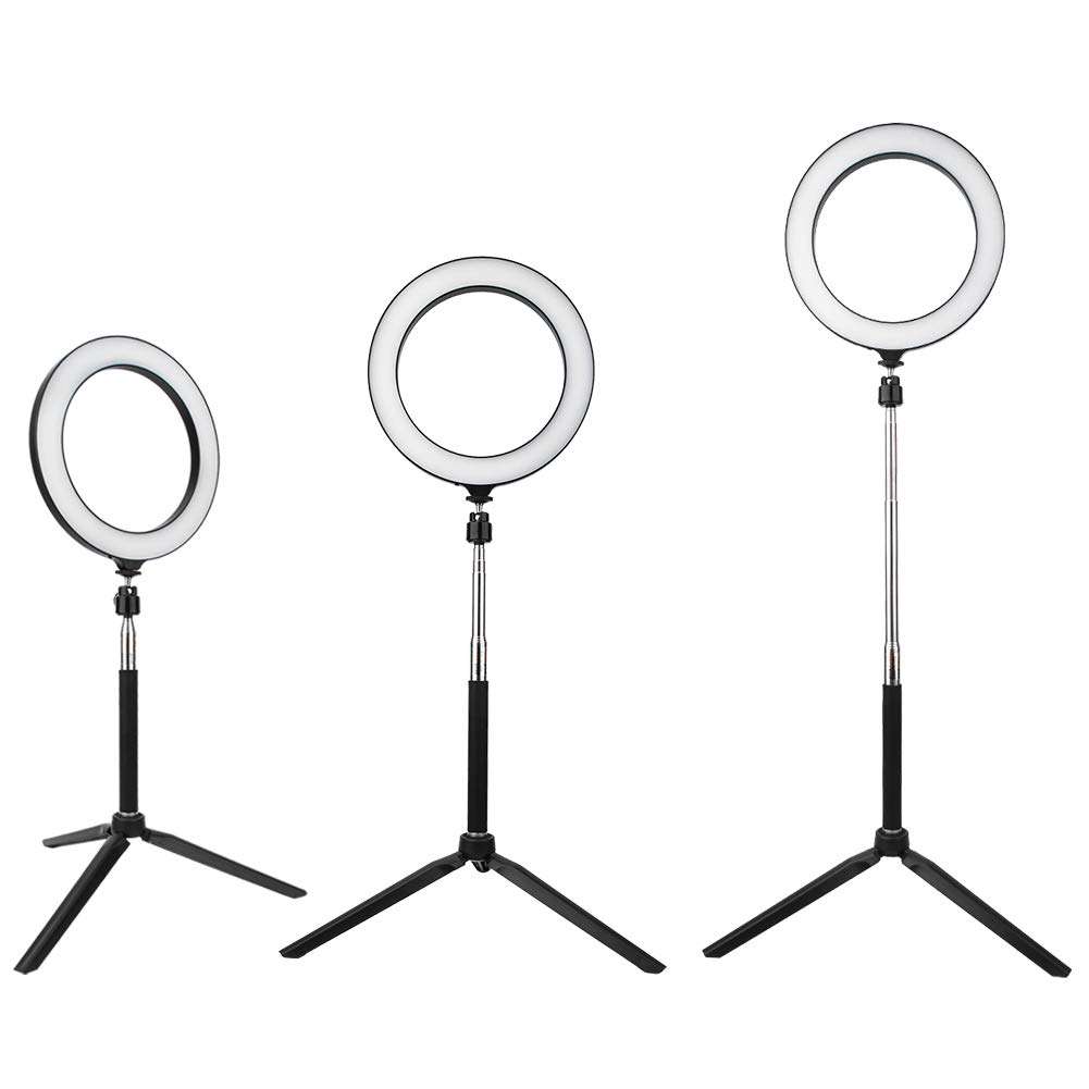20 inch LED Dimmable Ring Fill Light Video Camera Selfie Light Kit,with Tripod Phone Holder Tripod,Support 3200K-5500K Dimmable 3 Colors 10 Brightness for YouTube Video Makeup 6