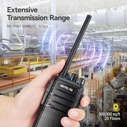 Retevis RT21 Walkie Talkies for Adults, 2 Way Radios Walkie Talkies Long Range, Portable FRS Two Way Radios with Earpiece, Handfree, for Government Education Churches Dealers(10 Pack) 5