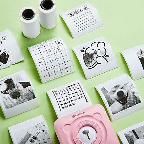 9 Piece Glossy Printable Sticker Paper Thermal Paper Mini Film Photo Printer Paper Direct Thermal Paper for Pocket Mobile Thermal Printer 57 x 30 mm (White) 4