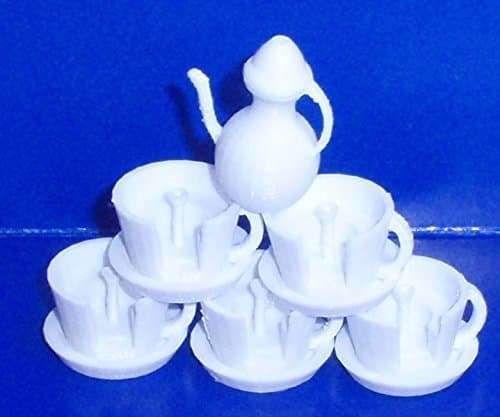 N-Scale Tea Cup Carnival Ride Kit for Train Boards (Unpainted White) 3