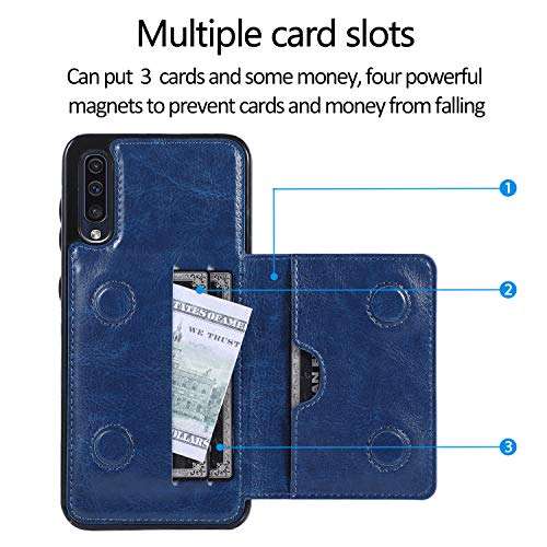 ZYZX Wallet Phone Case for Samsung Galaxy A50/A50S/A30S, with Credit Card, PU Leather Double Magnetic Protective Cover Case for Samsung Galaxy A50 SK White 4