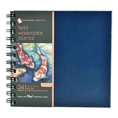 Speedball Art Products 780066 Field Watercolor Paper Hardcover Artist Journal, 6 x 6-in, 24 Sheets