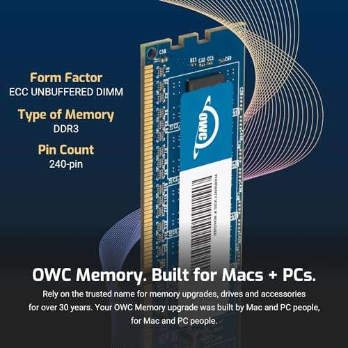 OWC 24GB (3x8GB) DDR3 ECC Unbuffered CL7 PC3-8500 1066MHz SDRAM Memory Ram Upgrade Module Compatible with 2009-2010 Mac Pro Nehalem, Xserve 2009 (OWC85MP3W8M24K) 3