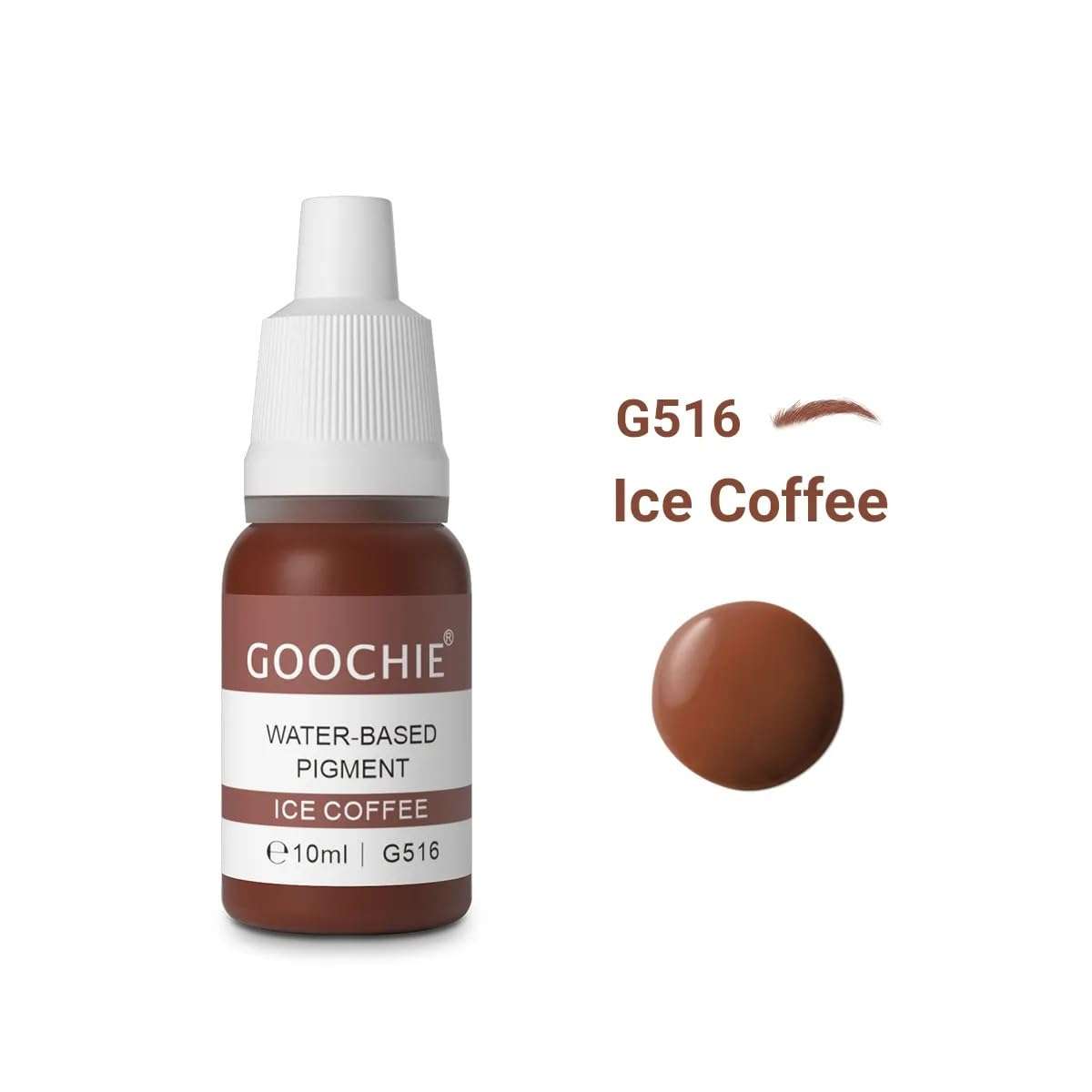 Goohcie Superior semi organic liquid water based micro pigment EU standard machine permanent makeup pigment 10ml Eyebrow Pigment Ice coffee - G516 3
