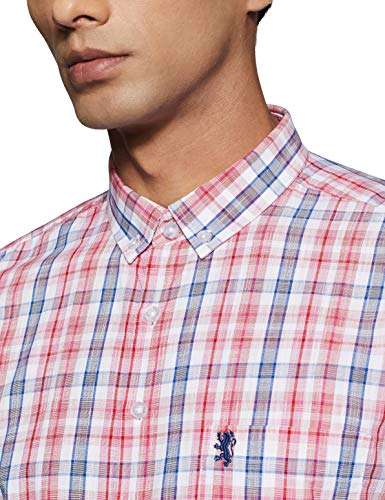 Red Tape Men's Checkered Regular fit Casual Shirt (RHS0128_Crimson_Small S) 2