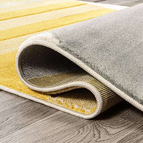 JONATHAN Y Striped Circles Gray/Yellow/Cream Runner Rug 2X8 ft, Nicky Geometric for Living Room, Bedroom, Kitchen, Office, Easy-Cleaning, High Traffic, Pet-Friendly, Non-Shedding UNQ100A-28 5