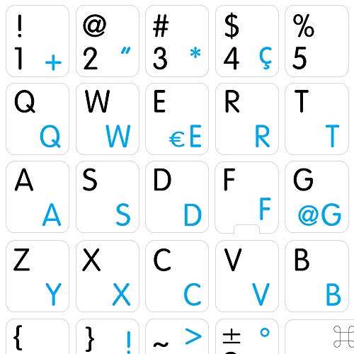 MAC English-Swiss (MULTILINGUAL) Keyboard Decals White Background 1