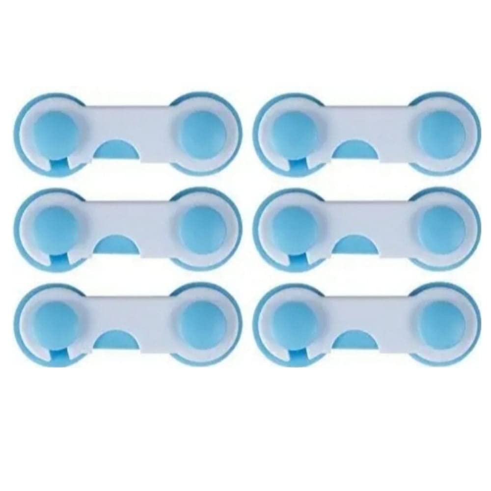 Baby Safety Locks,/Latches for Drawer, Cup Board, Refrigerator, Doors, Microwave Oven, Toilet lid,etc, Dual Adhesive Tape, Peel and Paste Model,Child Proof Magnetic Cabinet Locks- 6 Pieces 1