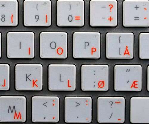 Apple Norwegian Sticker for Keyboard with Orange Lettering Transparent for Desktop, Laptop and Notebook 5