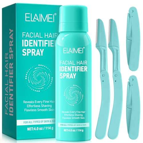 Hair Identifier Spray for Face Shaving, Skin Body Hair Identifying Spray for Face Dermaplaning, Used to remove excess hair from the skin, suitable for all skin types 1