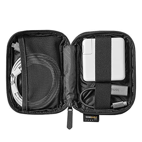 tomtoc Protective Case Pouch for Power Adapter, Charger, Electronic Tech Organizer Bag Compatible with 2.5-inch Hard Drive, Type C Hub, Cable 1