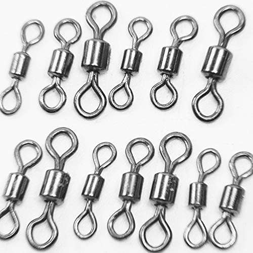 SF Fishing Rolling Barrel Swivel Stainless Steel Rolling Bearing Connector Fishing Swivels Tackle #4-50Psc 3