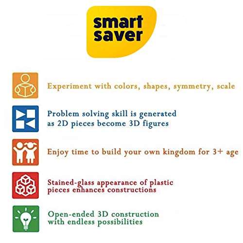 Smart Saver Magnetic Blocks for Kids Tiles - 45 Pieces Set Gifts for Girls, Boys, Magnetic Blocks for Kids 3+ Years, 4 5 6 7 8 9 10/ Constructing & Learning Builder Educational Kids Magnetic Blocks Game 5