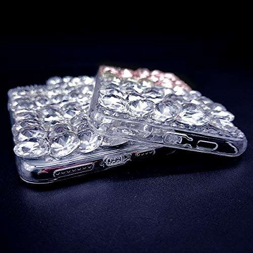 Bonitec for iPhone 11 Case 3D Glitter Sparkle Bling Case for Women Luxury Shiny Crystal Rhinestone Diamond Bumper Clear Gems Protective Case Cover 6