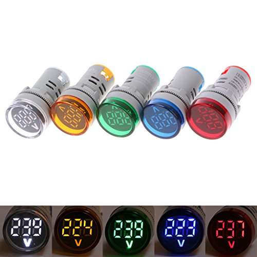 Youngy AC 60-500V 22mm Digital Voltmeter Voltage Gauge Monitor Indicator Signal Lights - Green 6