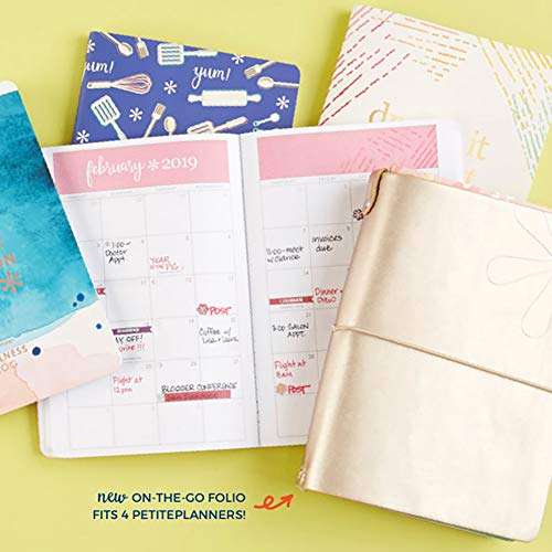 Erin Condren On The Go Folio - Champagne, Small Size Holder Case to Protect Your Petite Planners and Petite Journals for Travel. Stylish and Easy Elastic Band Enclosure 2