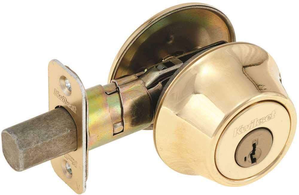 Kwikset 660-3S Single Cylinder Deadbolt Smart Key Bright Brass Finish 1