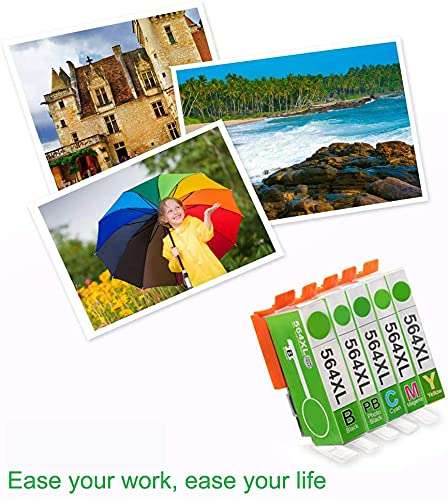 OSIR Compatible Ink Cartridge Replacement for HP 564 564XL for HP Photosmart 7510 7520 7525 6520 5520 6510 5510 7515 B8550 C6380 Premium C309a C410a Officejet 4620 4622 Deskjet 3520 3521 3522 (5-Pack) 6