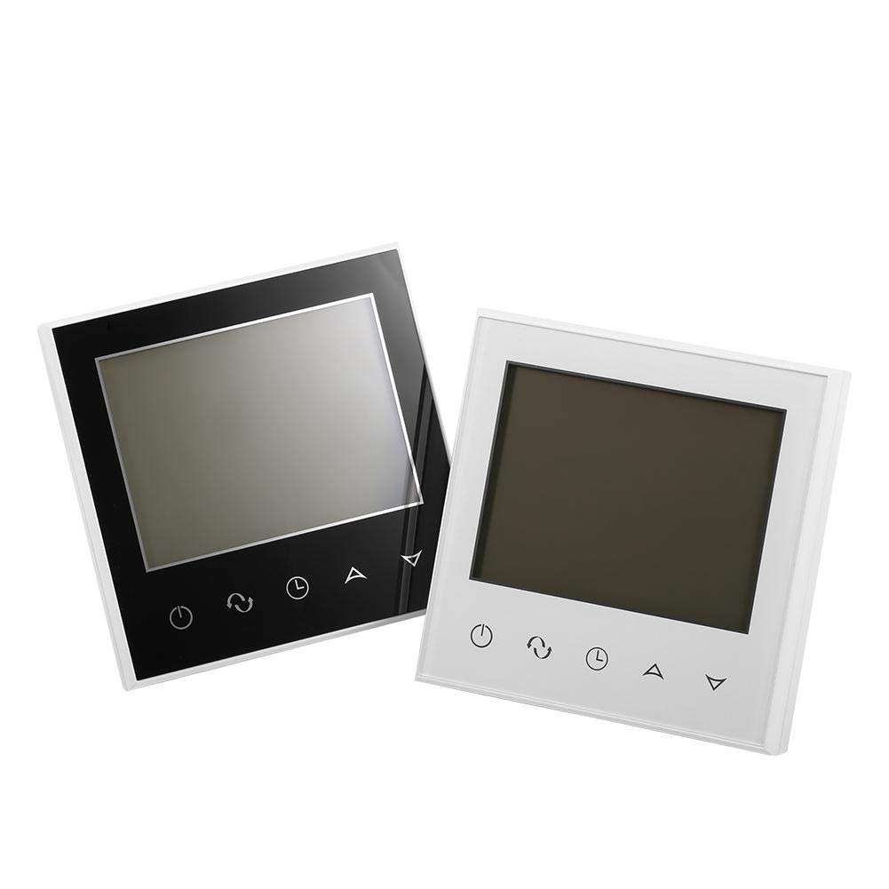 Digital LCD Display Room Temperature Controller Thermostat NTC Sensor Touch Screen LCD Programmable Thermostat Intelligent Temperature Controller Home Use(Black) 5