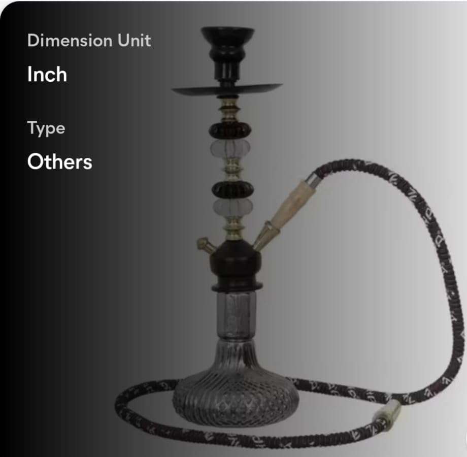 SF Handicrafts Glass Hookah Set with Decorative Stem, Brown Woven Hose, 19 Inch Height 5
