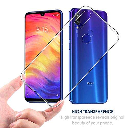 LuluMain Soft TPU Transparent Fit Protector Case for Xiaomi Redmi Note 7, Redmi Note7 Pro, Redmi Note 7S, Anti Slip, Scratch Resistant 3