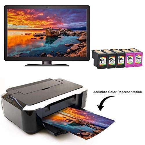 Limeink Remanufactured Ink Cartridge 60XL 60 XL Replacement for HP Envy 100 110 120 Photosmart c4680 c4780 c4795 d110 Deskjet d2680 f2430 f4280 f4440 f4480 f4580 Printer (3 Black, 2 Color) 3