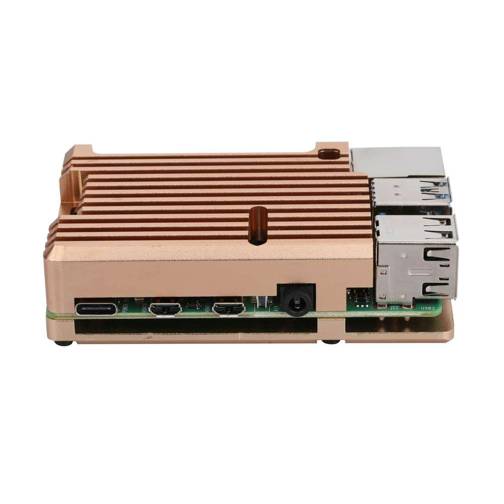Raspberry Pi 4 Model B Aluminum Case Metal Box Gold Shell for RPI 4B (Without Fan) 2