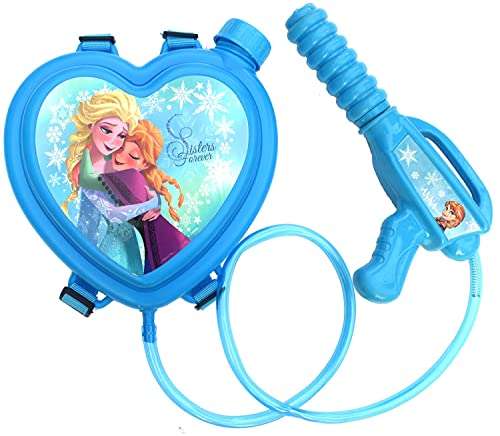 Forty Wings Blue Heart Shape Cartoon Character Tank Bag Holi Water Gun Holi Pichkari Water Pistol Toy Gun with 100 Water Balloons for Little Kids Girls Boys 1