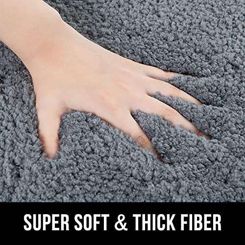 SIWAN | Microfiber Soft Door Mats for Bathroom Entrance/Kitchen or Drawing Room Mats, Water Absorbent Dirt Trapper (Size: 60 x 40 cm, Dark Grey) Pack of 1 4