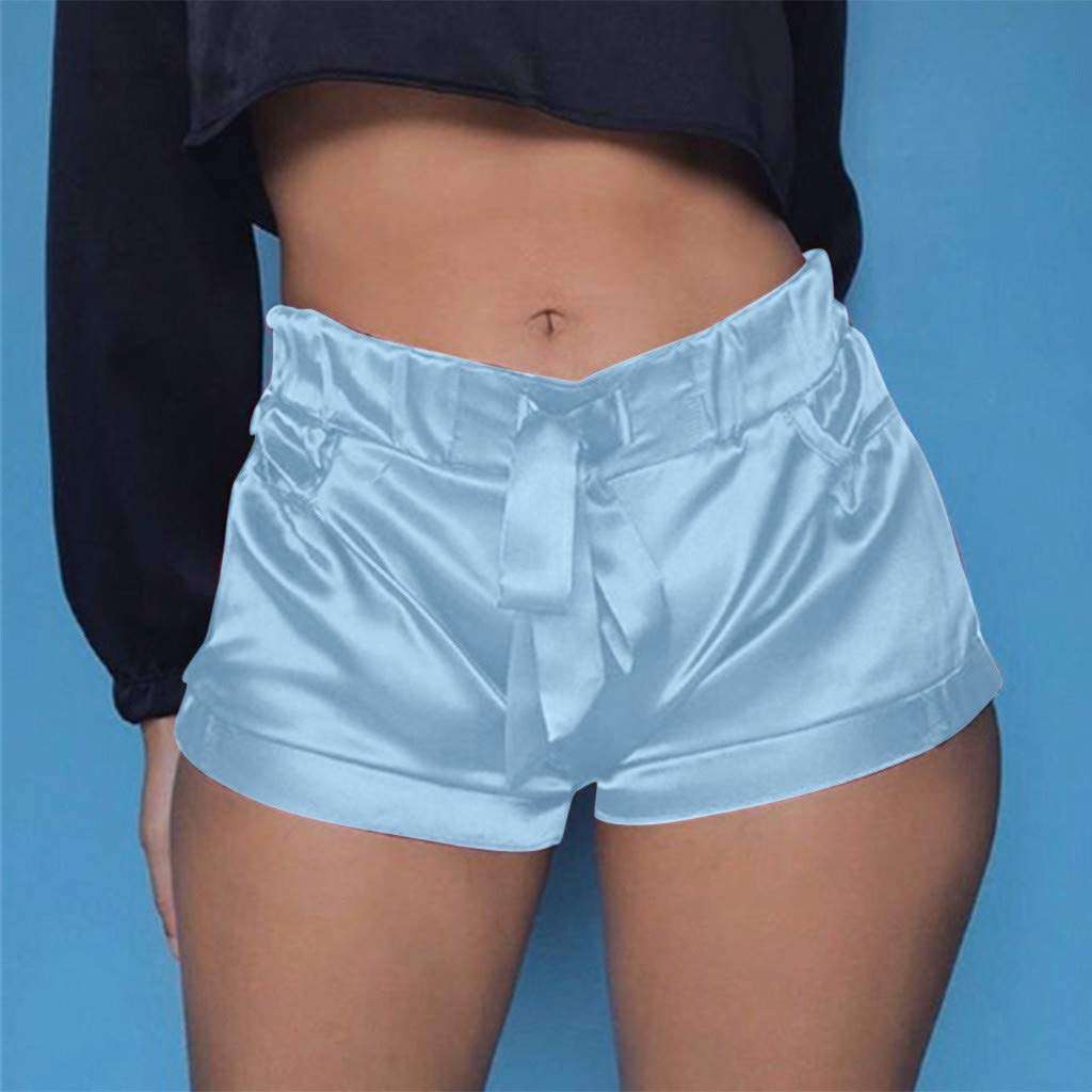 Shorts For Women High Waisted Sexy Satin Pants Summer Casual Beach Shorts With Pocket Teresamoon 2