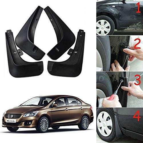 Oshotto (O.E.M Fitting Cup Type) Mud Flap/Splash Guard Compatible with Maruti Suzuki CIAZ (Set of 4) 1