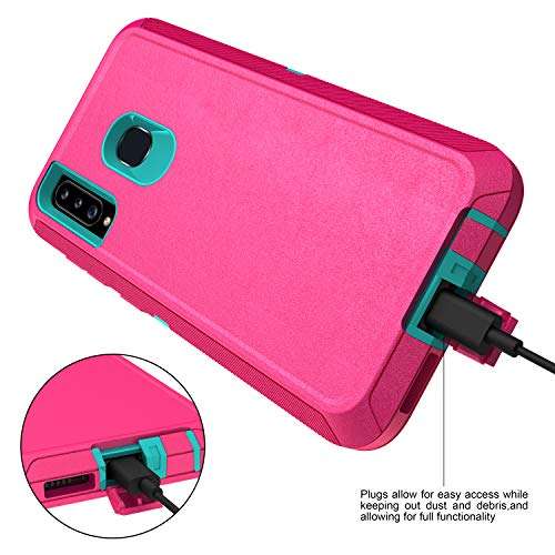 MXX Heavy Duty Case for Samsung Galaxy A20 / A30 Cases - (No Screen Protector) Drop Protection Tough Case for Galaxy A20 (Pink/Light Blue) 5