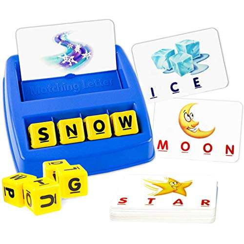 SOKULA Word Matching Letter Game, Letter Matching Board Game Toy Educational Learning Alphabet Recognition Spelling Reading Memory Game for Kindergarten Preschool Children Kids Boys Girls 4