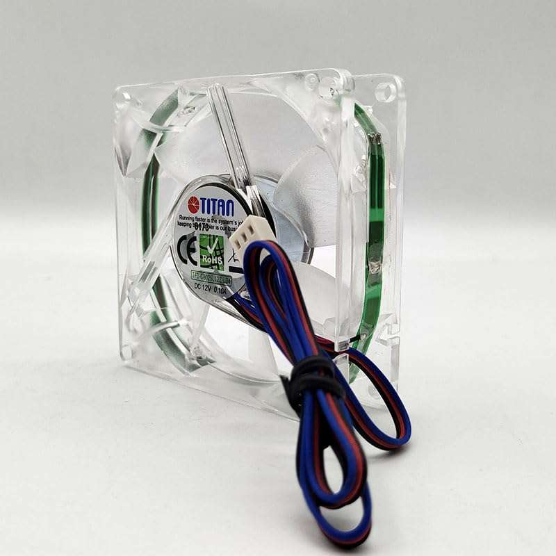 NZNYDNL TFD-C8025L12ZLD4 8025 12V 0.10A 8CM 3-wire transparent lighting cooling fan 3