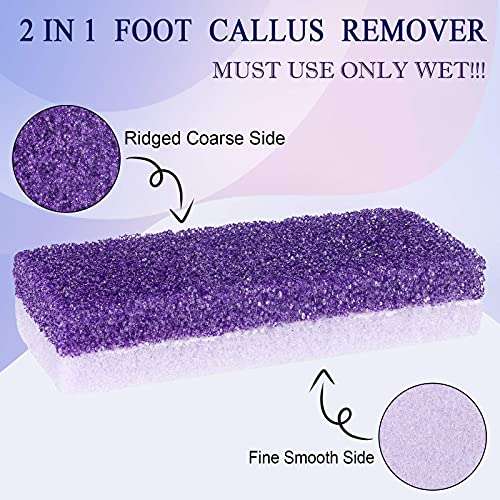 2 in 1 Pumice Stone for Feet,6 Pack Foot Scrubber & Callus Remover, Stone Scrubber for Hard Skin,Foot Pumice,Dead Skin Remover for Feet, Heels, Hands and Body 4