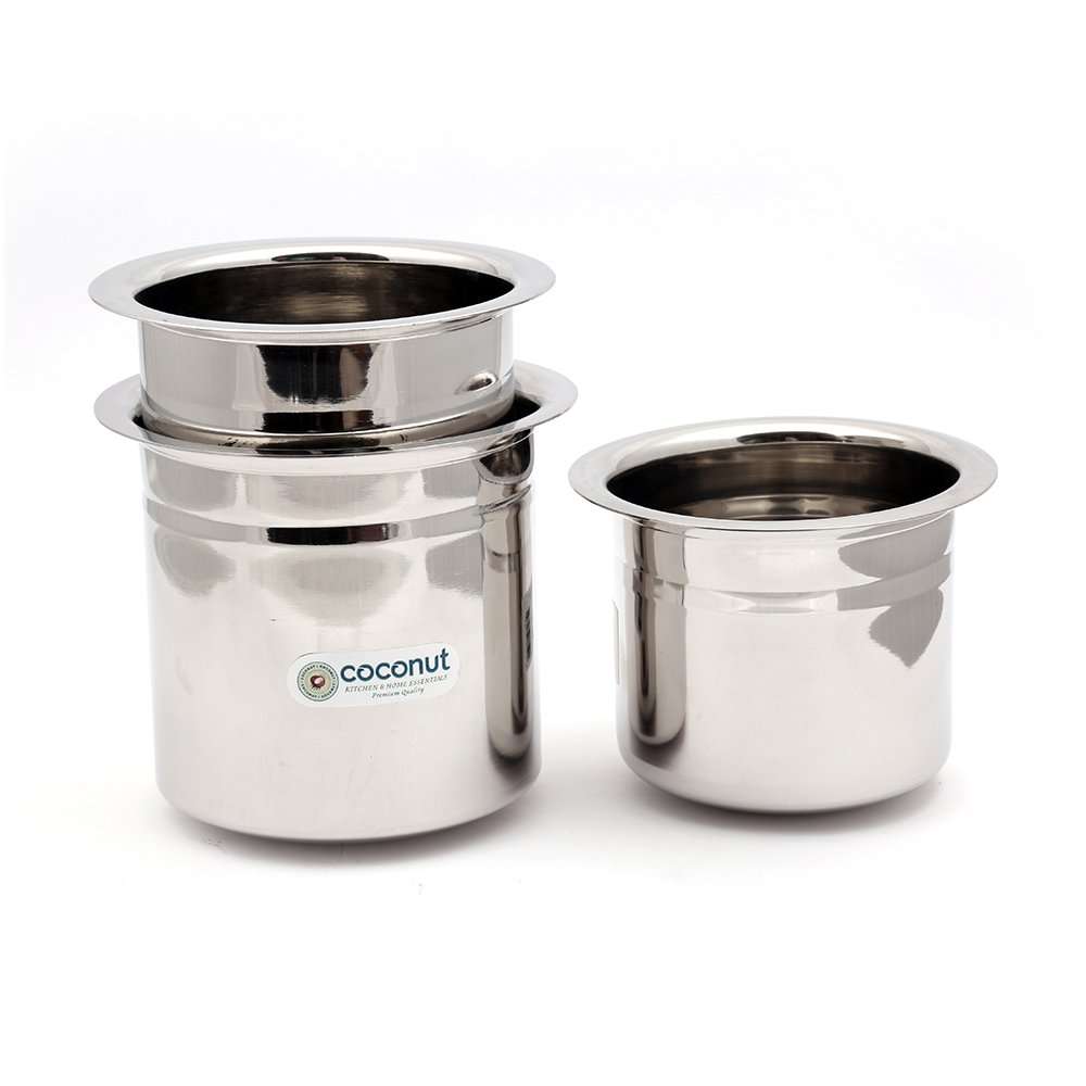 Coconut Stainless Steel Mini Kolga/Deep Tope - 200ml, 300ml, 500ml, 750ml, 1000ml, 1500ml - Milk Container/Oil cotainer/Grocery Container/Fridge Container 4