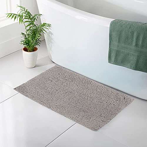 BRIGREL Anti-Slip Bath Mat Microfiber Soft, Size 40 x 60 cm - Bathroom Rugs - Suitable for Kitchen, Bedroom and Bathroom, Dry Fast Water Absorbent & Machine-Washable (Grey and Beige) 4