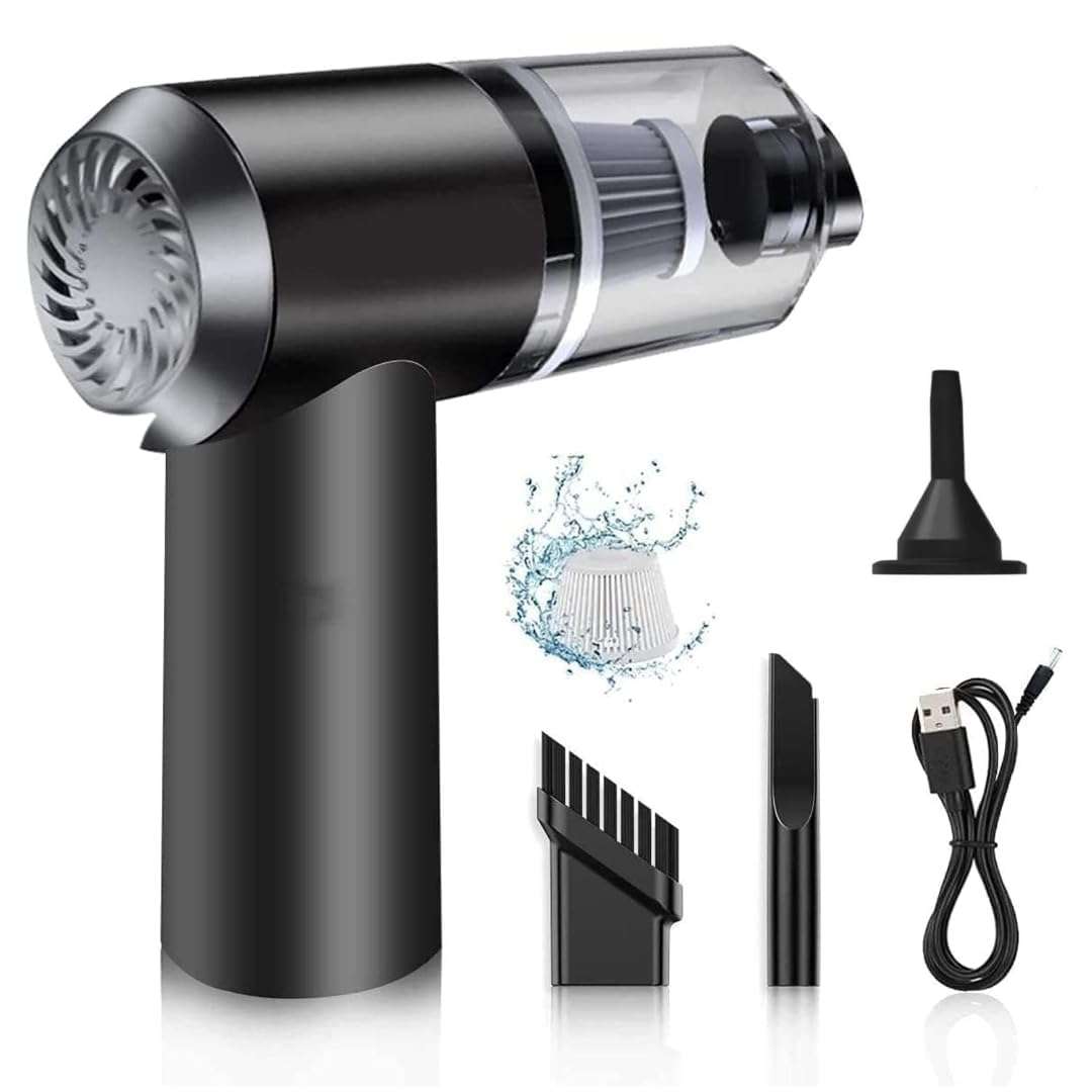 DADLM 3 in 1 Portable Car Vacuum Cleaner with Blower | USB Rechargeable Wireless Handheld Car Vacuum Cleaner Camping Reusable,Traveling,Portable,Rechargeable (Vacuum with Blower) (1) 1